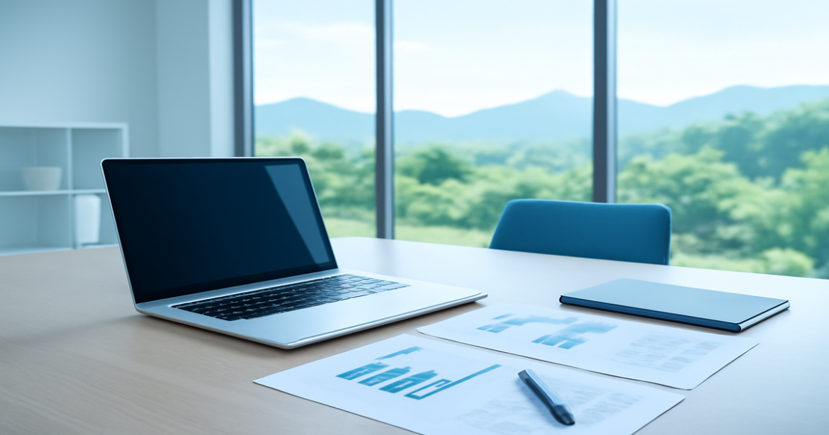 A serene office scene illustrating сравнение банков and financial stability.