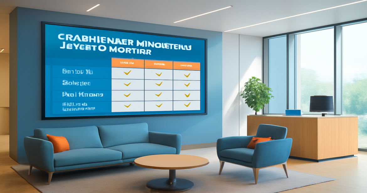 A modern bank office illustrating сравнение банковских услуг in Russia for 2026.