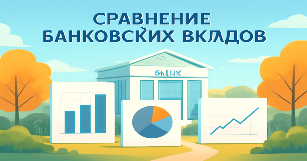 Professional image illustrating сравнение банковских вкладов in a serene financial landscape.