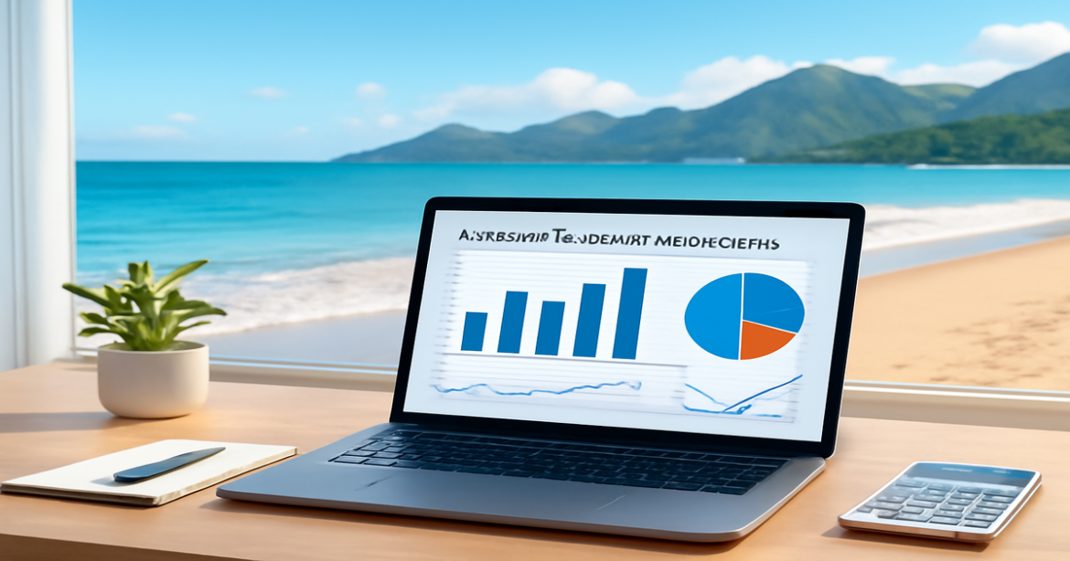 Explore потребительские кредиты with a serene financial planning scene featuring nature's beauty.