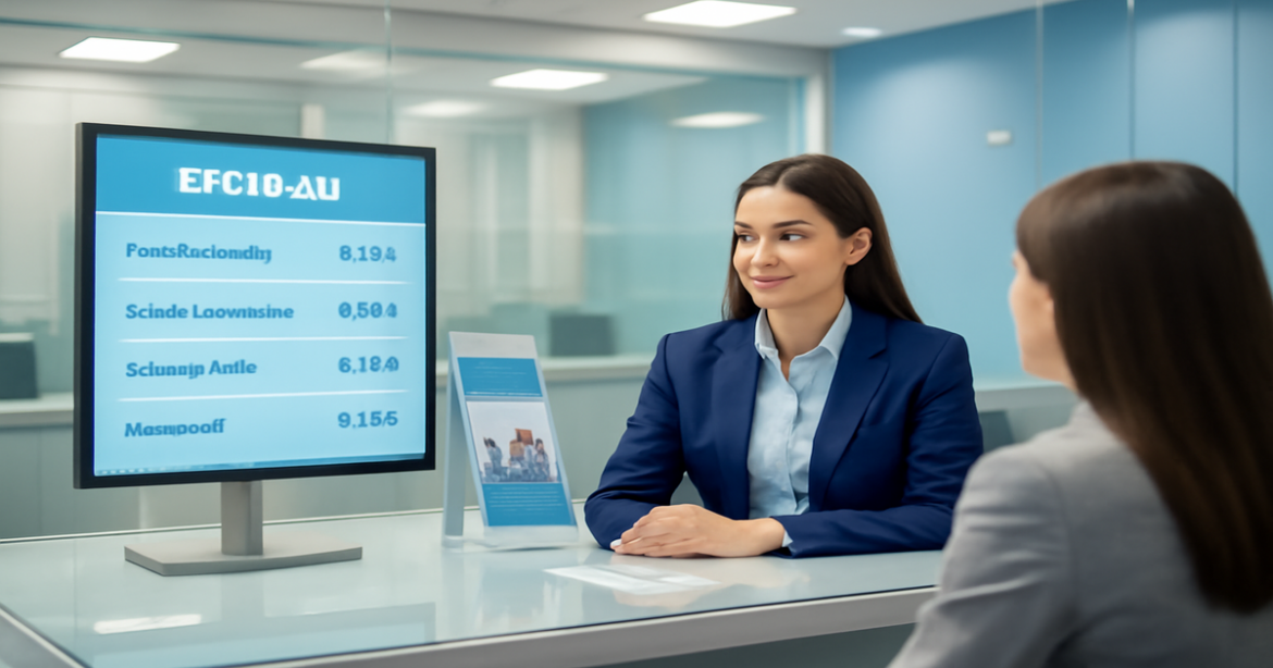 Professional image of a bank interior showcasing various вклады options for savings.