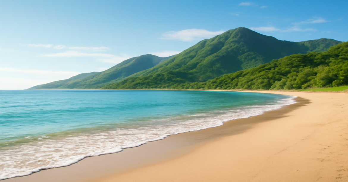 A peaceful beach scene representing the financial security offered by страхование жизни.
