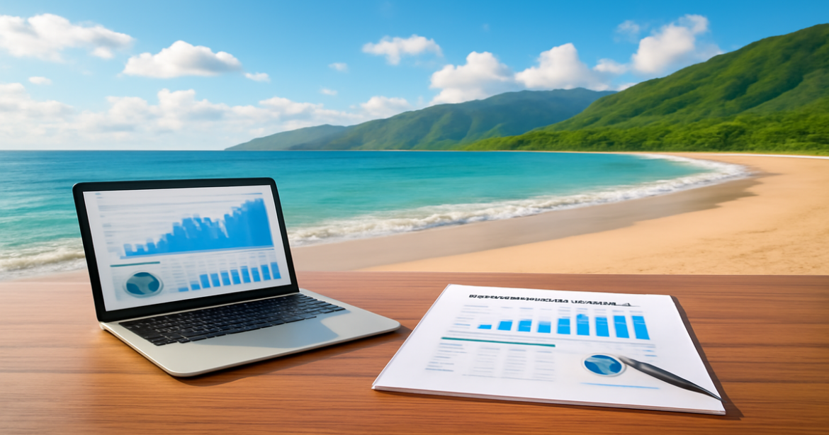 Tranquil beach scene symbolizing накопления на депозитах for financial planning.
