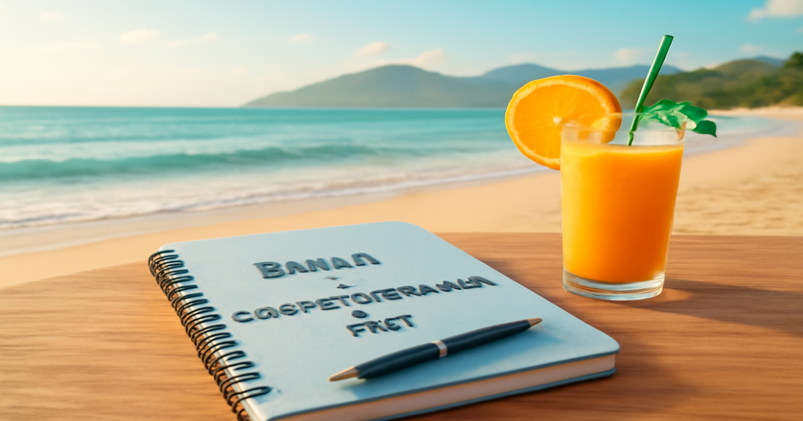 A relaxing beach scene illustrating вклад vs сберегательный счет for financial planning.