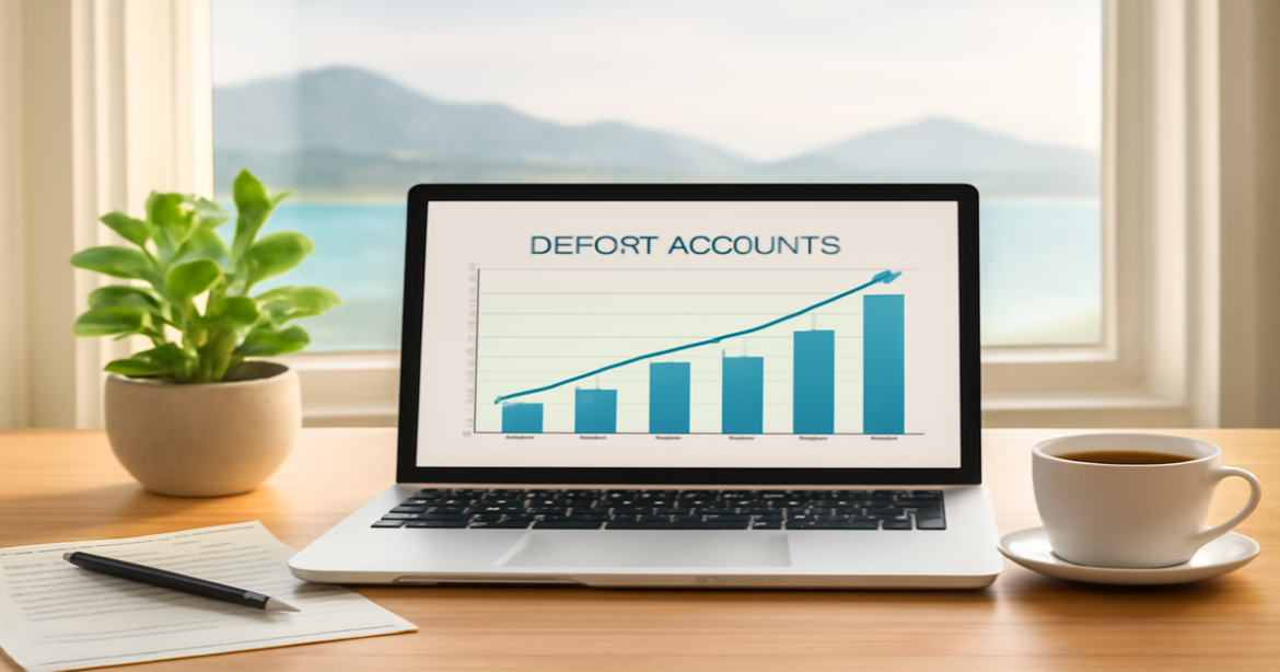 A calm and professional scene illustrating the benefits of a депозитный счет for financial planning.