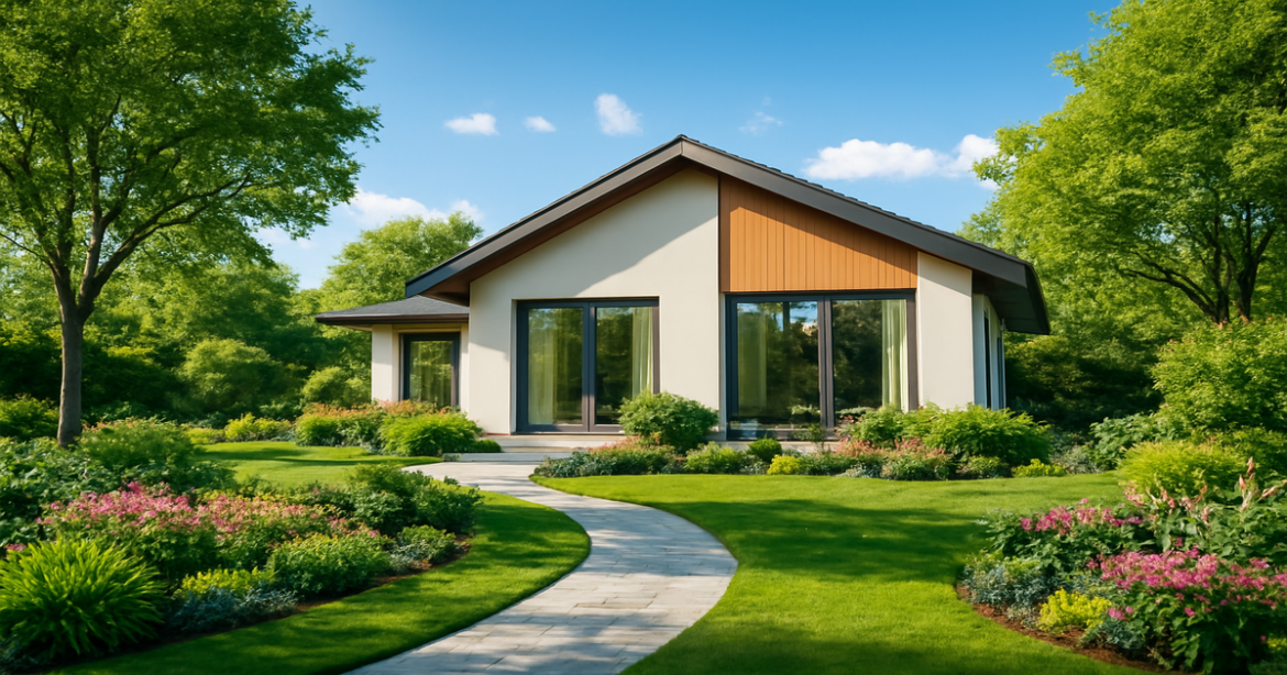 A beautiful modern home representing factors in choosing an ипотечный кредит in 2026.