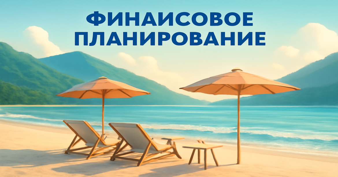 A peaceful beach scene representing финансовое планирование and financial success.