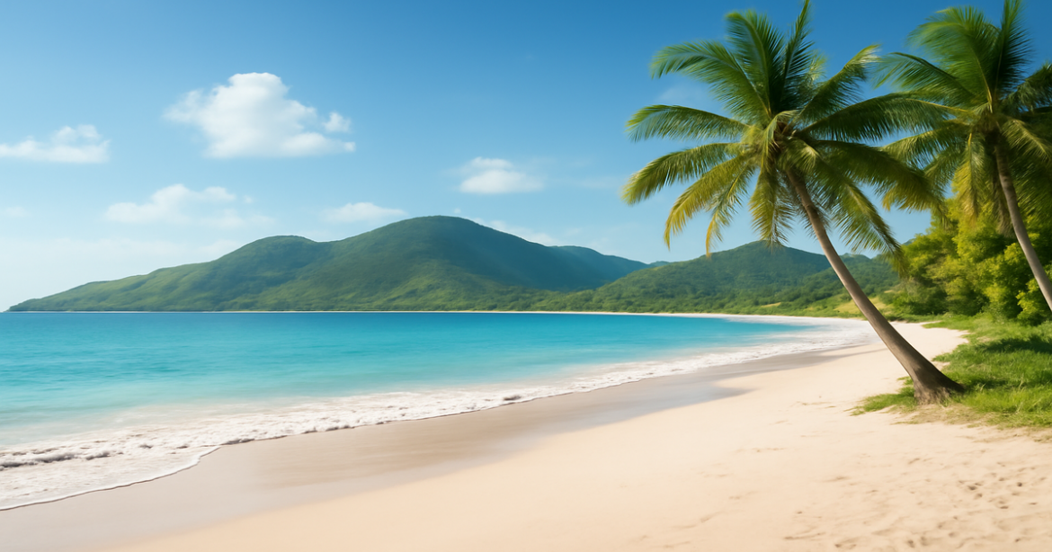 A tranquil beach scene representing инвестиционные продукты and financial growth.