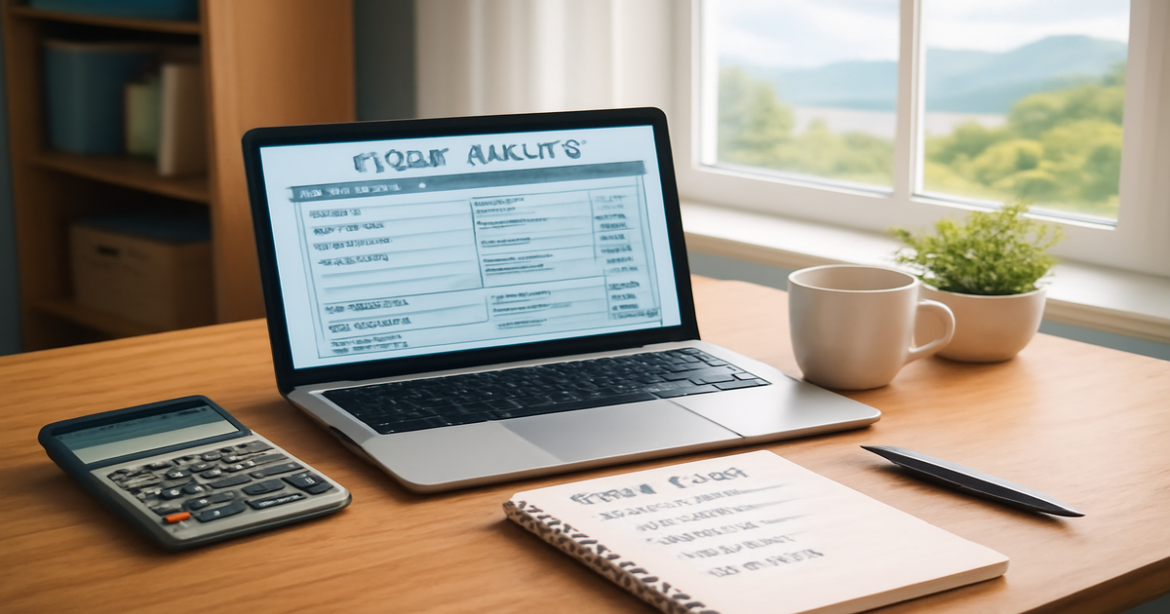 A cozy home office scene illustrating управление семейным бюджетом for financial success.