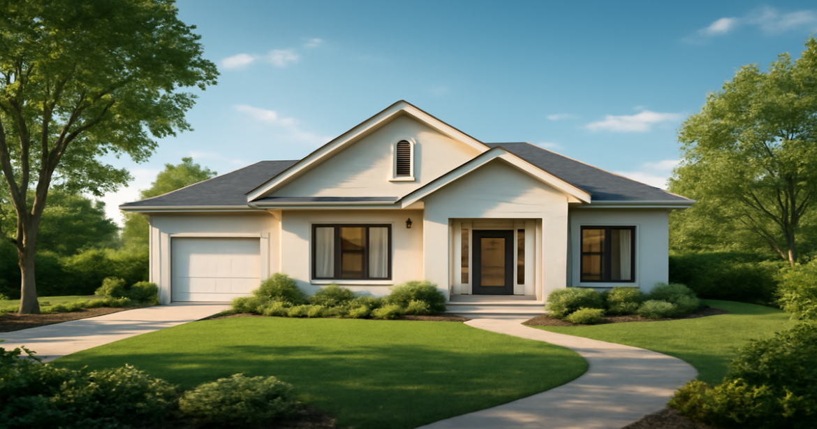 A peaceful home landscape illustrating the journey of selecting the right ипотека.