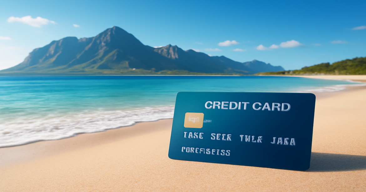A scenic view representing a credit card, symbolizing financial planning and low-interest options.