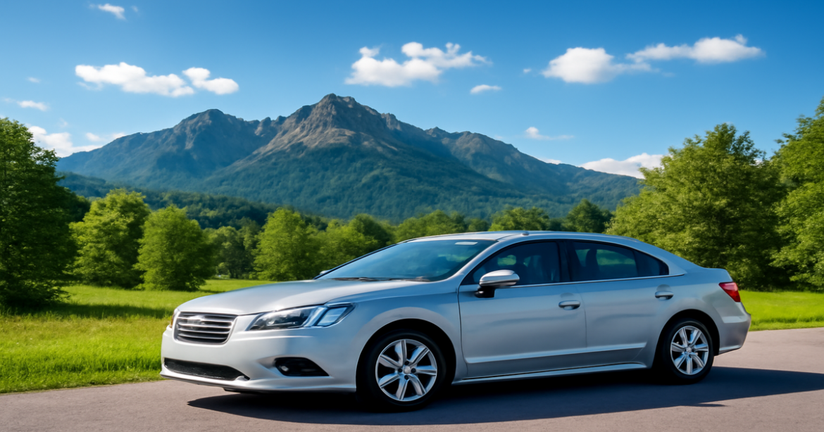 A serene scene showcasing a car, symbolizing кредиты на авто for purchasing vehicles.