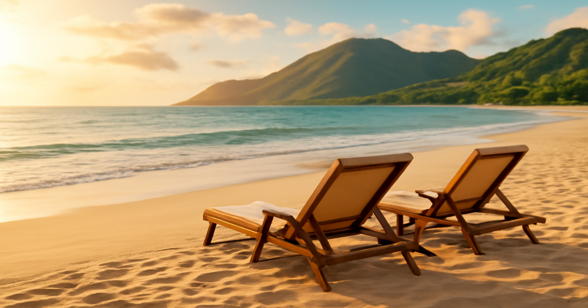 A beautiful beach scene illustrating personal loans for travel destinations and financial planning.