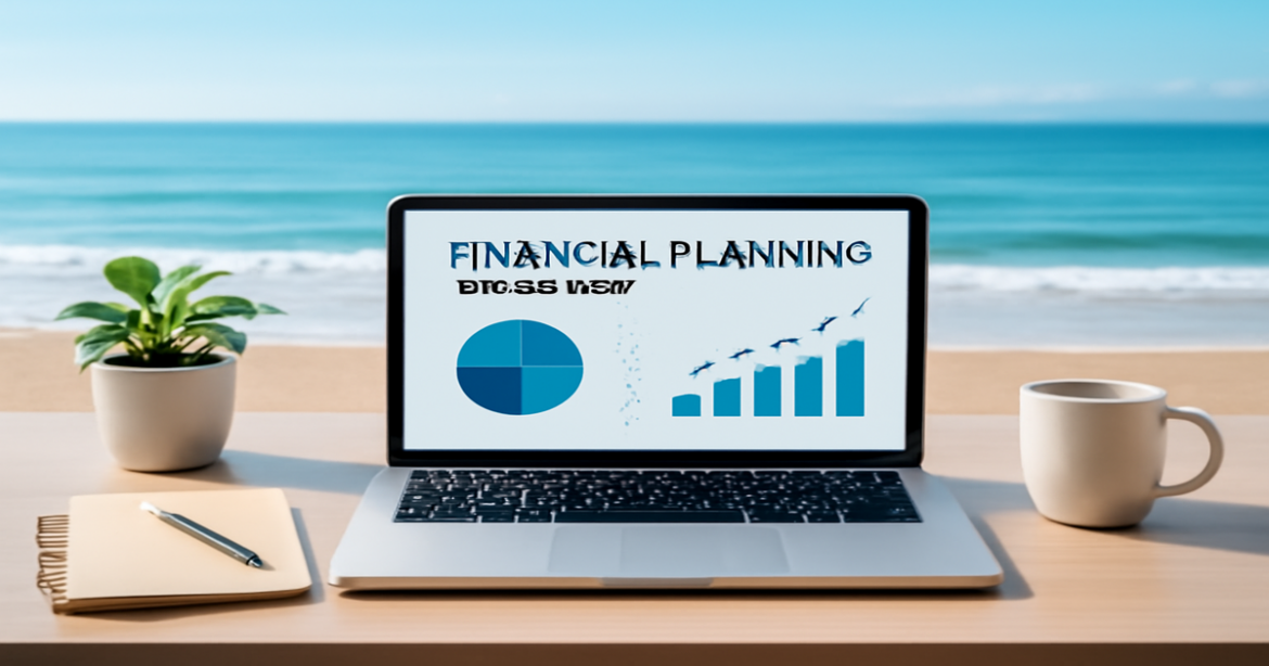 Professional image of deposit accounts concept with a serene beach view, ideal for financial planning articles.