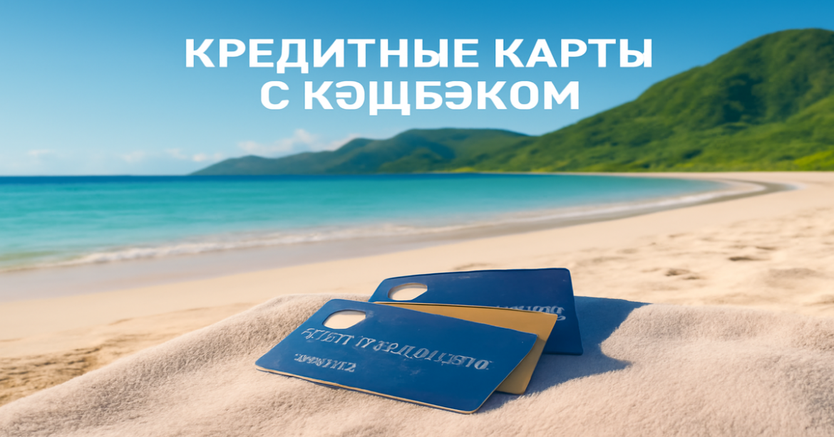 Image showcasing кэшбэк кредитные карты on a beach, symbolizing financial freedom and relaxation.