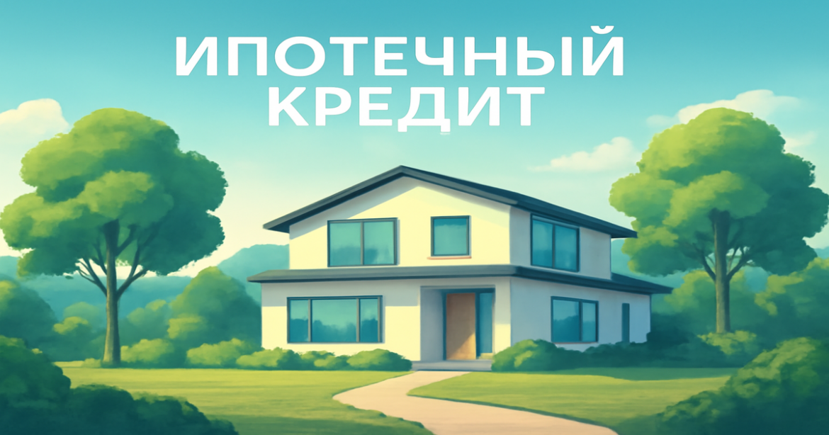 A peaceful home landscape representing ипотечный кредит, ideal for real estate and finance articles.