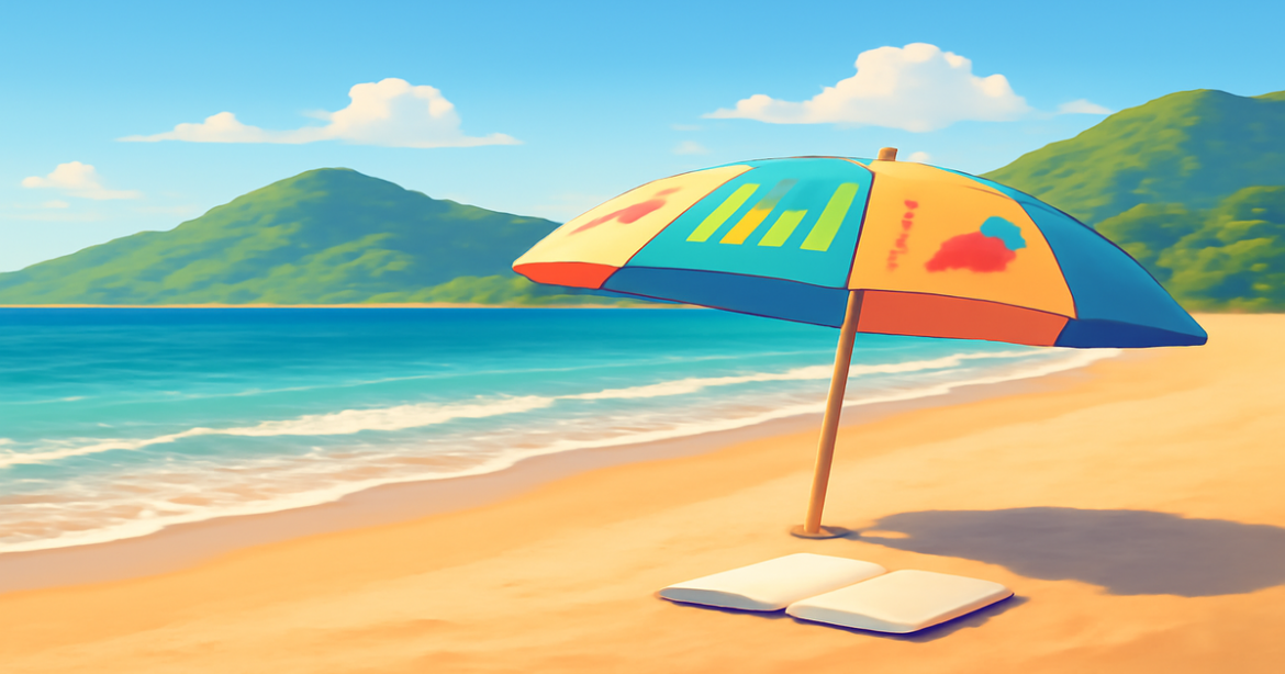 A peaceful beach scene illustrating финансовая грамотность and financial well-being in a tranquil setting.
