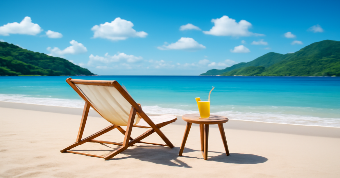 A relaxing beach scene illustrating личные финансы and financial independence through serene landscapes.