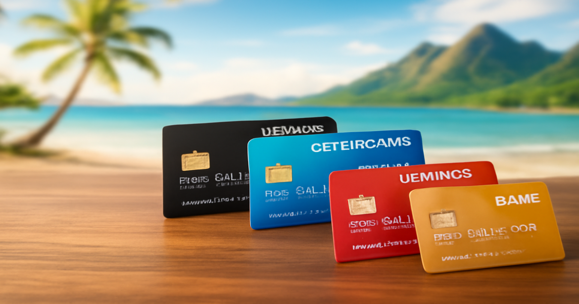 Variety of credit cards displayed on a table, illustrating виды кредитных карт for informed financial choices.