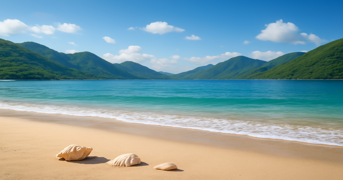 A tranquil beach scene representing the importance of страхование жизни for family financial protection.