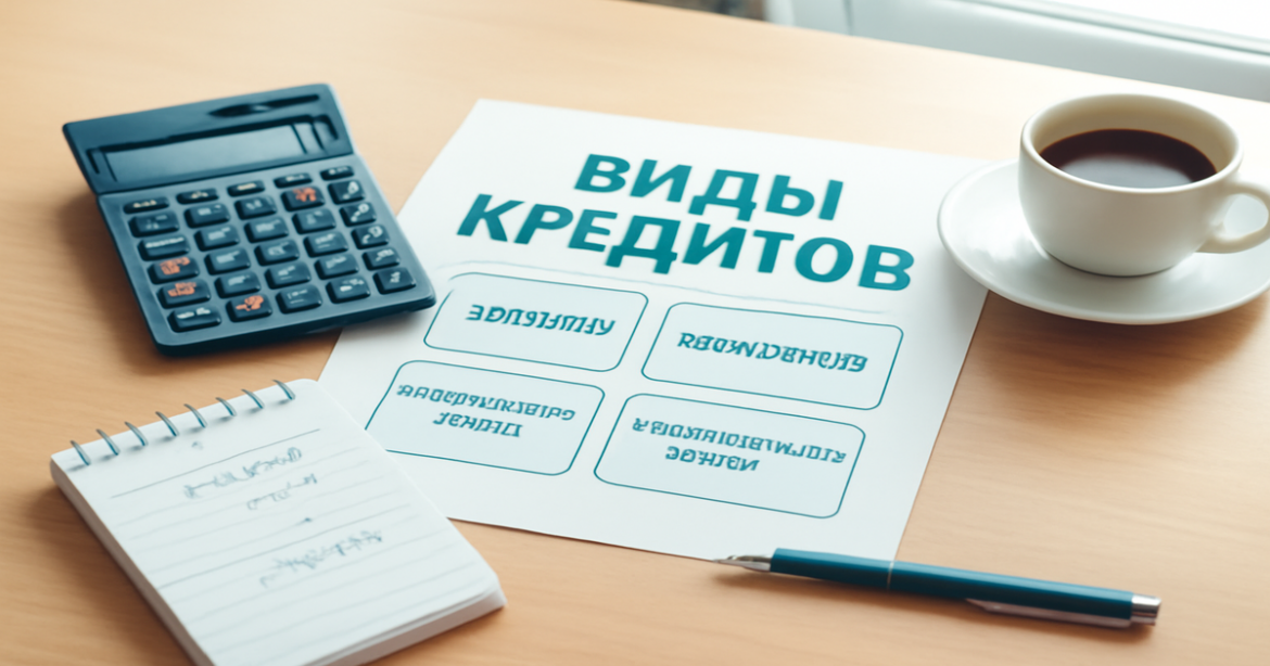 Explore the various виды кредитов with this professional image of financial tools and documents.