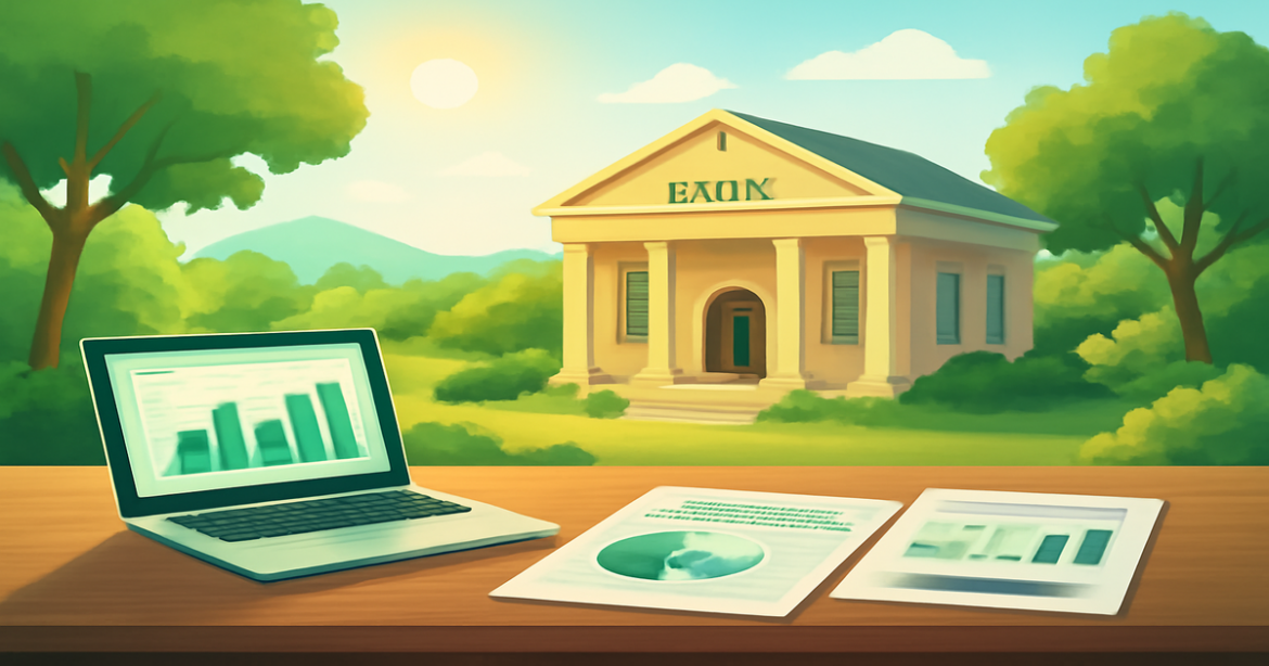 Explore депозитные счета with this tranquil financial landscape, ideal for investments and personal finance insights.