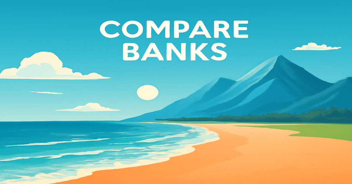 Serene landscape symbolizing сравнение банков for financial decision-making.