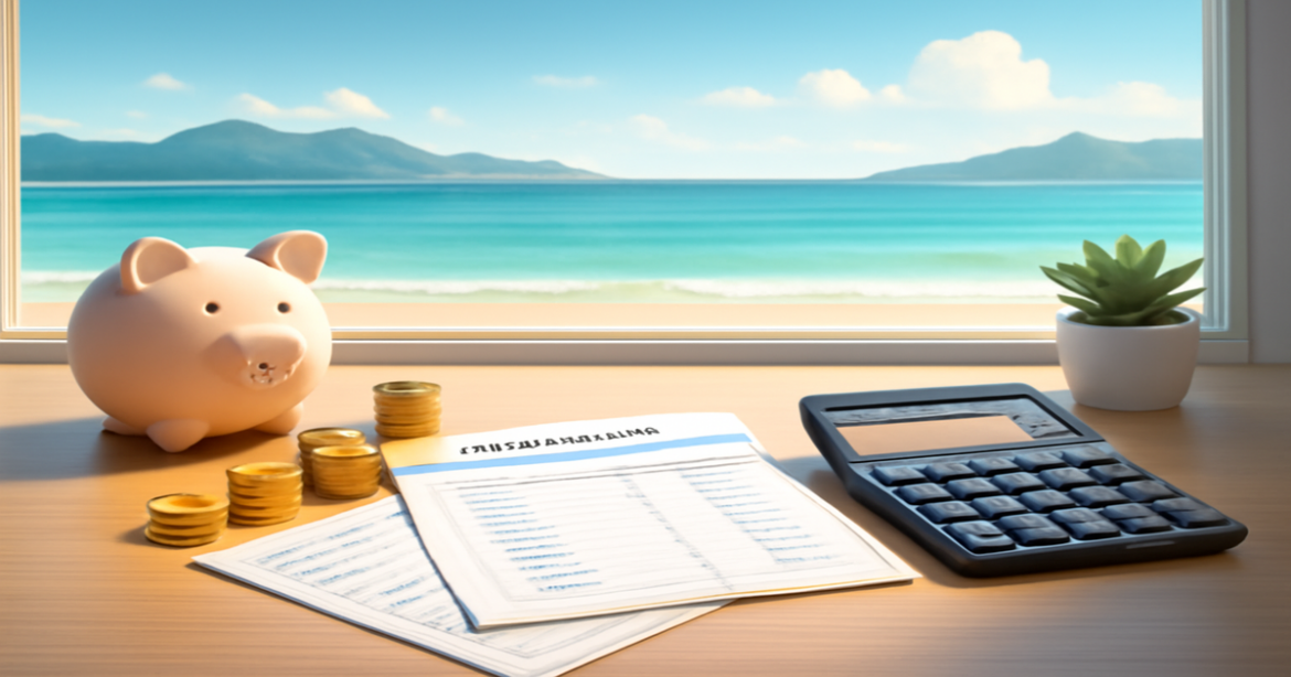 A professional image illustrating депозитные счета with a serene financial planning theme.