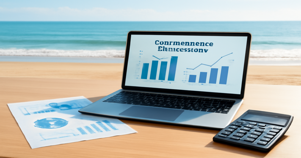 A tranquil financial planning scene illustrating сравнение депозитов for effective savings management.
