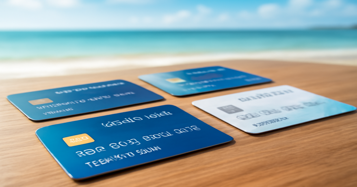 A collection of credit cards on a table, highlighting their advantages and disadvantages in personal finance.