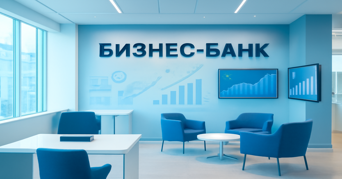 Modern business bank office showcasing financial services, ideal for comparing бизнес-банк options.
